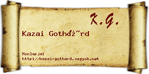 Kazai Gothárd névjegykártya